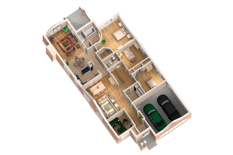 Architectural House Design - Floor Plan - Main Floor 1 for European House Plan #25-4618 - 3 bed, 2 bath