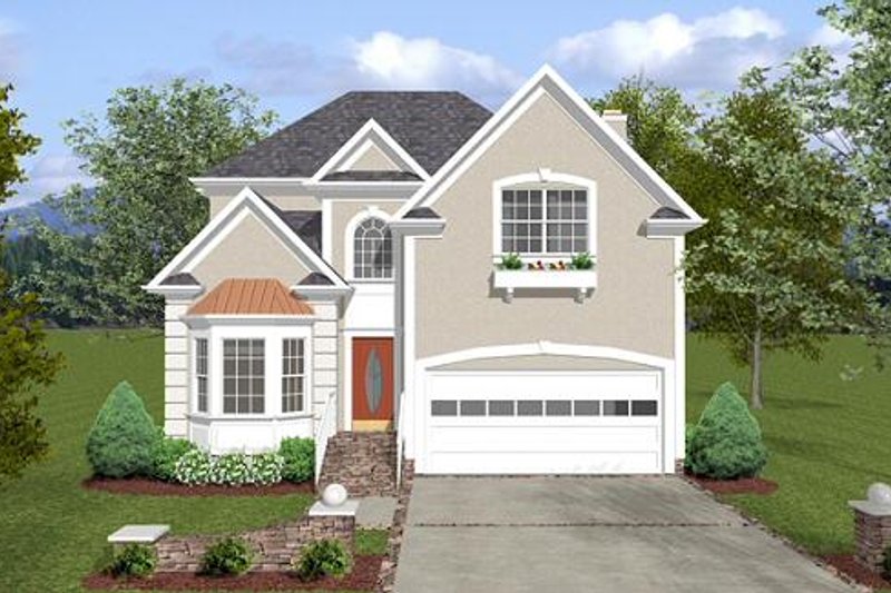Dream House Plan - European Exterior - Front Elevation Plan #56-556
