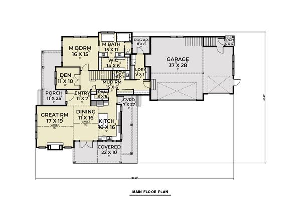 House Blueprint - Farmhouse Floor Plan - Main Floor Plan #1070-132