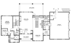 Floor Plan - Main Floor for Craftsman House Plan #1086-17 - 4 bed, 3.5 bath