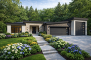 Contemporary Style House Plan - 4 Beds 2.5 Baths 2700 Sq/Ft Plan #1111-11 Exterior 