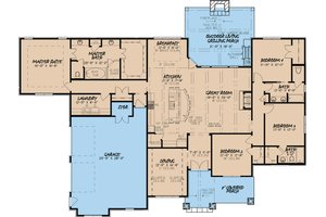 Floor Plan - Main Floor for European House Plan #923-19 - 4 bed, 3 bath