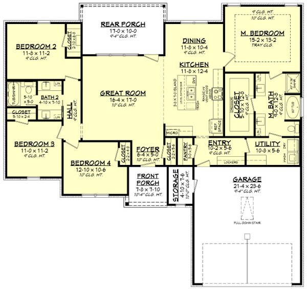 Architectural House Design - Ranch Floor Plan - Main Floor Plan #430-283