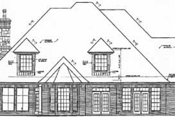 Exterior - Rear Elevation for European House Plan #310-339 - 4 bed, 3.5 bath