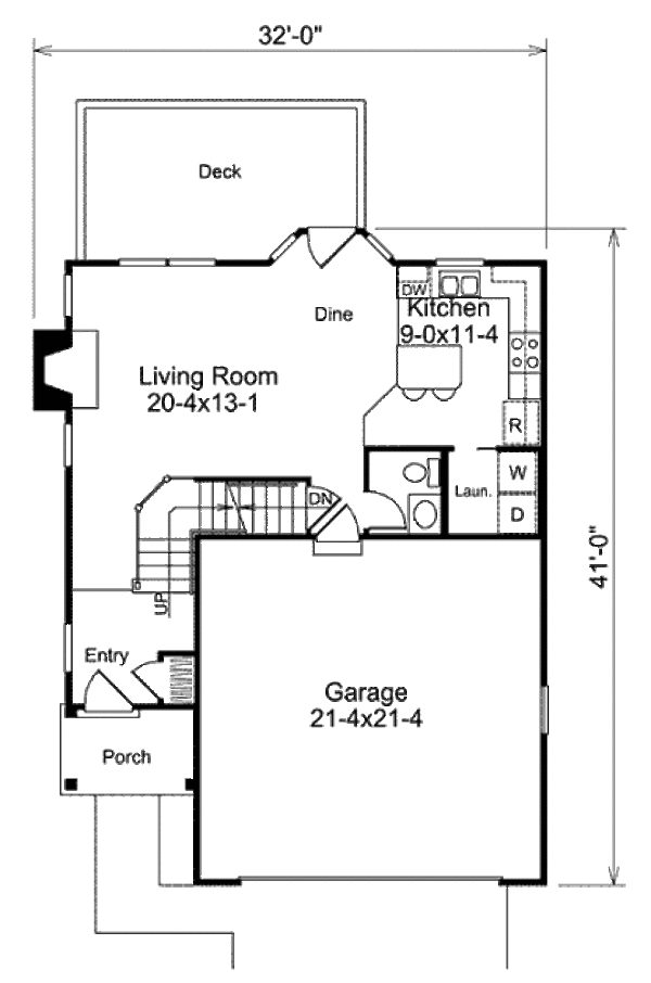 Traditional Floor Plan - Main Floor Plan #57-401