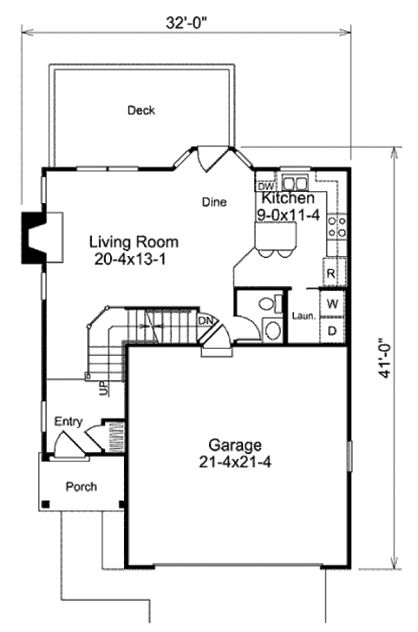 Home Plan - Traditional Floor Plan - Main Floor Plan #57-401