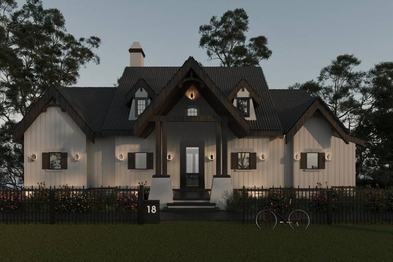 House Plan Design - Exterior - Front Elevation 4 for Ranch House Plan #54-429 - 3 bed, 2.5 bath