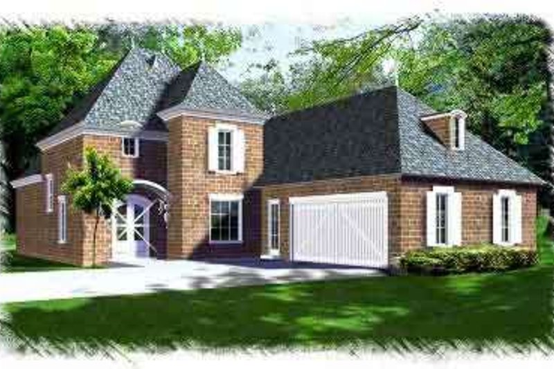 House Blueprint - European Exterior - Front Elevation Plan #15-287