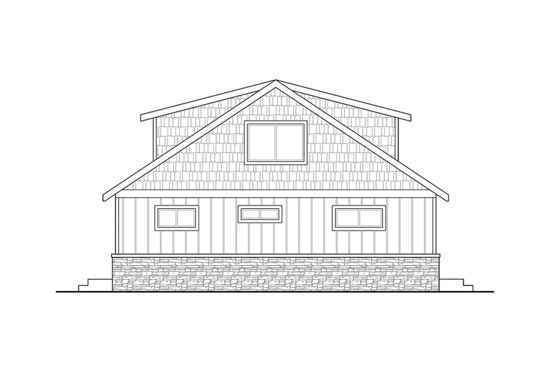 Dream House Plan - Exterior - Rear Elevation for Cottage House Plan #124-1420 - 3 bed, 3 bath