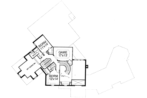 Floor Plan - Upper Floor for European House Plan #141-137 - 4 bed, 5 bath
