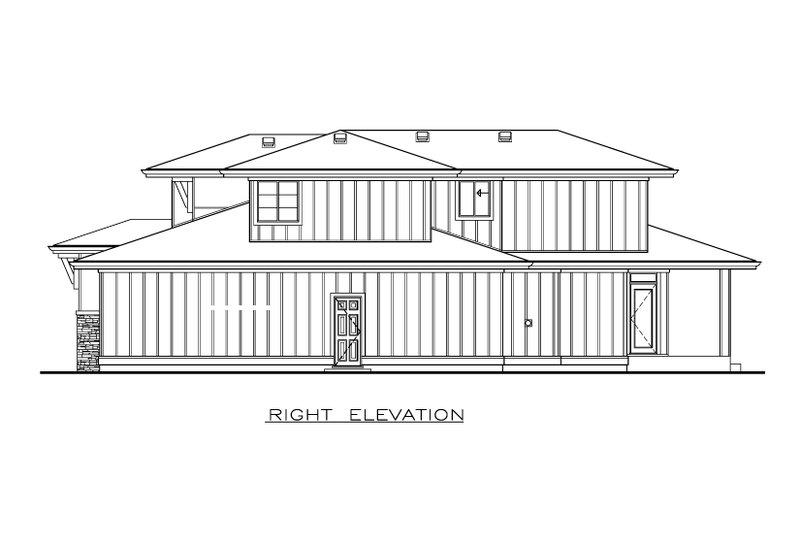 Dream House Plan - Exterior - Other Elevation for Prairie House Plan #1100-8 - 4 bed, 2.5 bath
