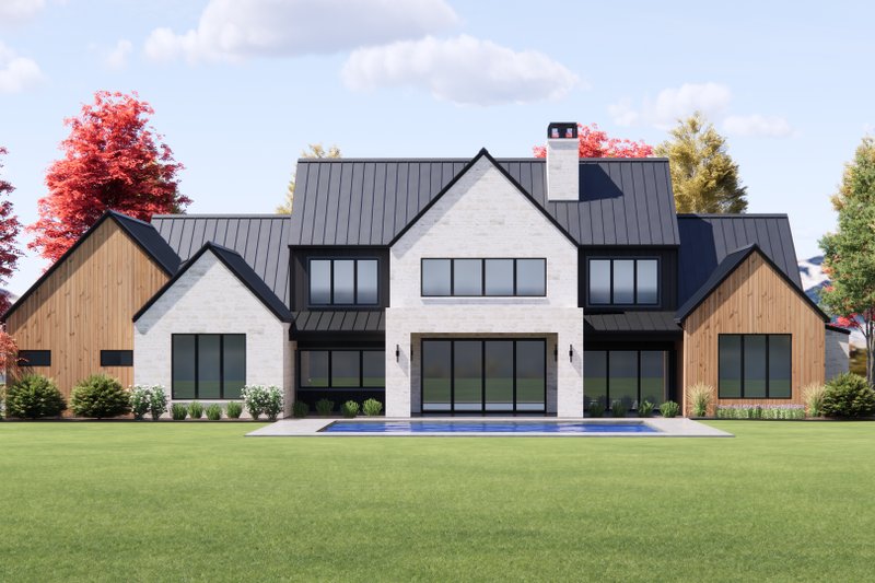 House Design - Exterior - Rear Elevation for Modern House Plan #1096-161 - 4 bed, 4.5 bath
