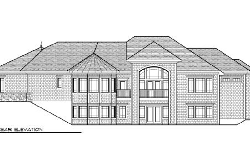Architectural House Design - Exterior - Rear Elevation for European House Plan #70-1009 - 3 bed, 3.5 bath