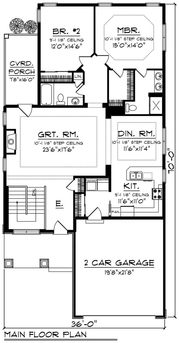 Dream House Plan - Craftsman Floor Plan - Main Floor Plan #70-1238