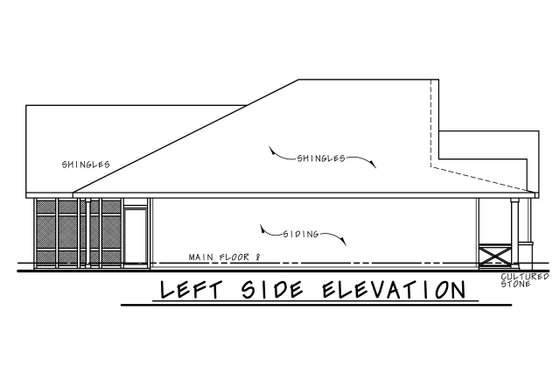 Exterior - Other Elevation for Farmhouse House Plan #20-2548 - 3 bed, 2 bath