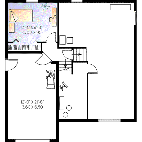 Home Plan - European Floor Plan - Lower Floor Plan #23-328