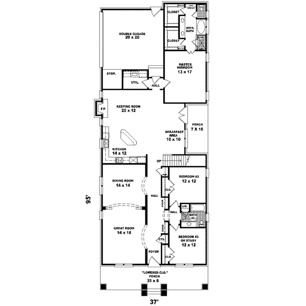 Colonial Floor Plan - Main Floor Plan #81-442