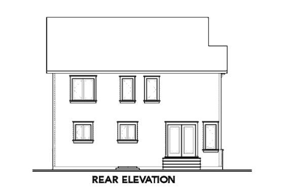 Exterior - Rear Elevation for Colonial House Plan #23-2284 - 4 bed, 2.5 bath