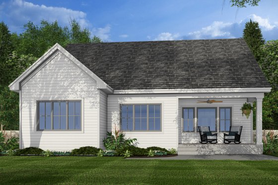 Exterior - Rear Elevation for Farmhouse House Plan #51-1404 - 3 bed, 2 bath