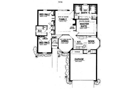 Floor Plan - Main Floor for Traditional House Plan #40-291 - 3 bed, 2 bath