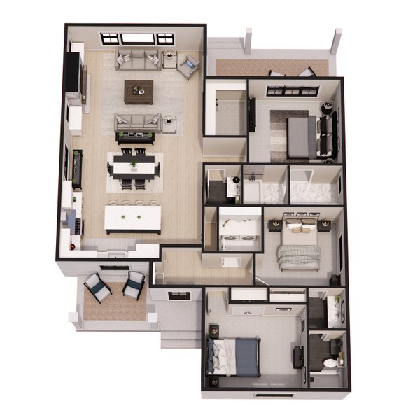 House Blueprint - Craftsman Floor Plan - Main Floor Plan #51-1388