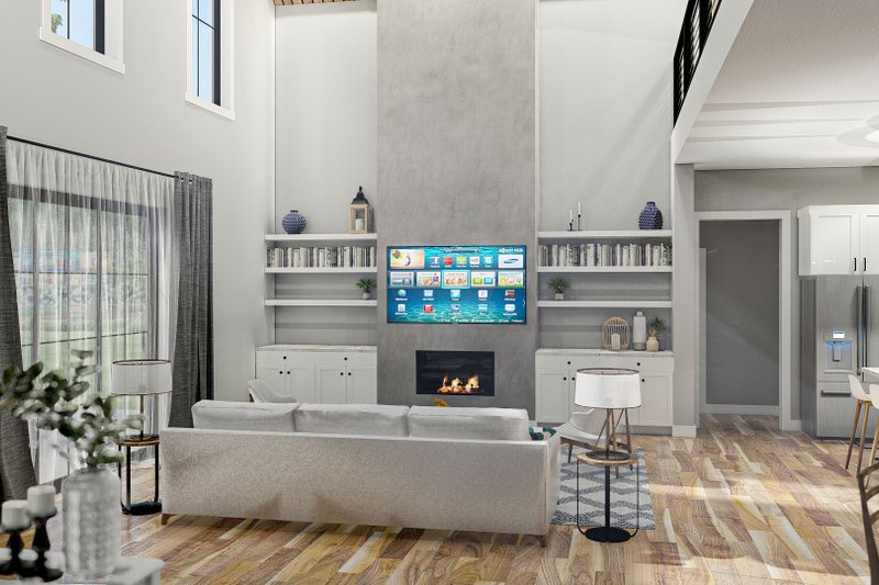 House Plan Design - Interior - Family Room for Barndominium House Plan #455-274 - 3 bed, 2 bath