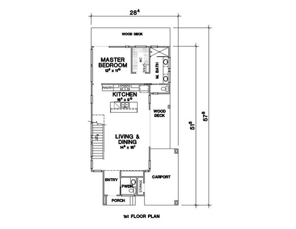 House Blueprint - Contemporary Floor Plan - Main Floor Plan #472-454