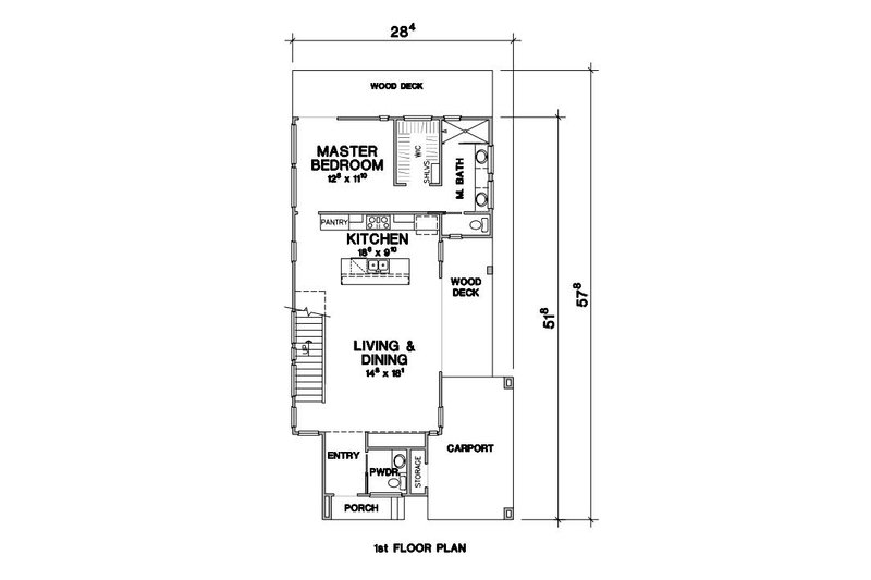Dream House Plan - Floor Plan - Main Floor for Contemporary House Plan #472-454 - 3 bed, 2.5 bath