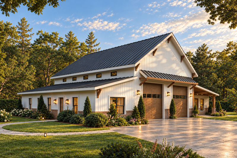 Architectural House Design - Exterior - Front Elevation 3 for Farmhouse House Plan #1117-56 - 2 bed, 2 bath