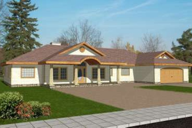 Architectural House Design - Mediterranean Exterior - Front Elevation Plan #117-444