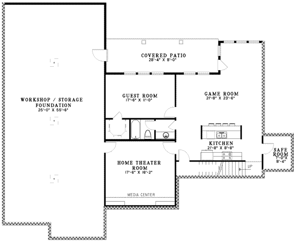 Home Plan - European Floor Plan - Lower Floor Plan #17-2266