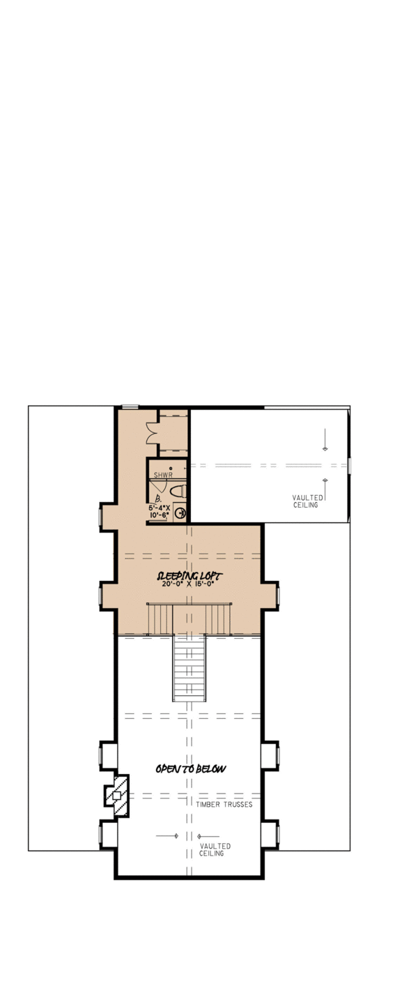 Architectural House Design - Barndominium Floor Plan - Upper Floor Plan #923-115