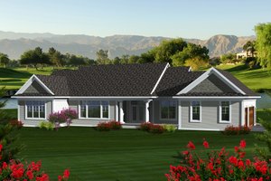 Exterior - Rear Elevation for Traditional House Plan #70-1135 - 3 bed, 2.5 bath