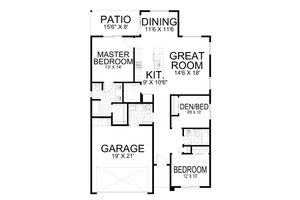 Floor Plan - Main Floor for Contemporary House Plan #112-241 - 3 bed, 2 bath