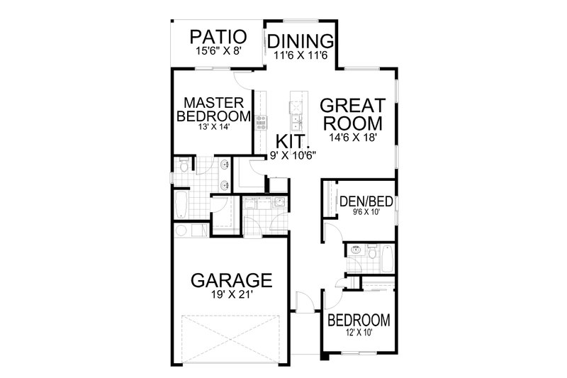 Architectural House Design - Floor Plan - Main Floor for Contemporary House Plan #112-241 - 3 bed, 2 bath