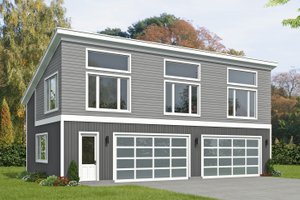 Contemporary Exterior - Front Elevation Plan #932-986