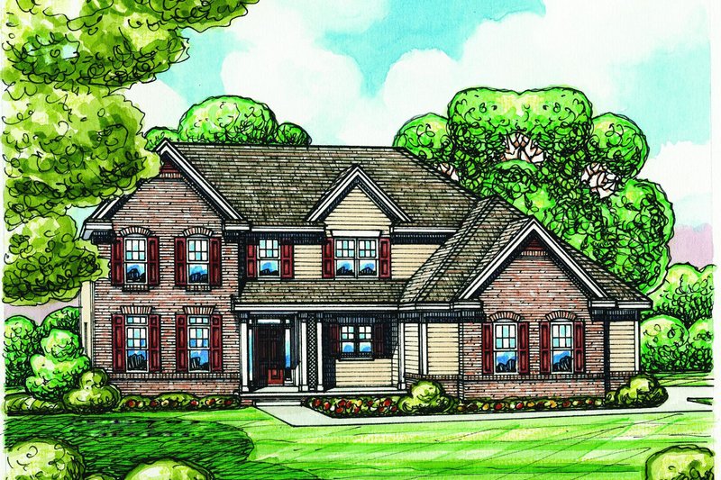 Traditional Style House Plan - 4 Beds 4 Baths 2734 Sq/Ft Plan #20-2184