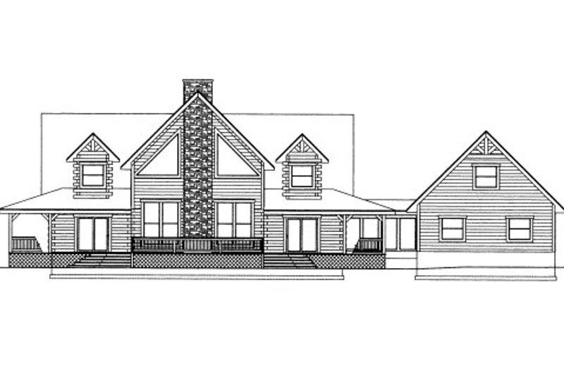 Dream House Plan - Log Exterior - Front Elevation Plan #117-592