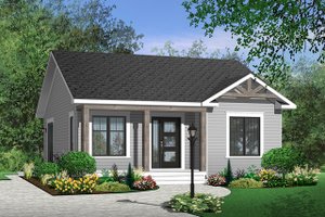 Cottage Exterior - Front Elevation Plan #23-2198