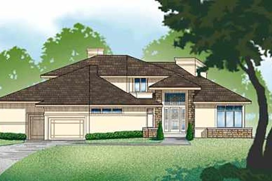Exterior - Front Elevation for Modern House Plan #67-285 - 3 bed, 2 bath