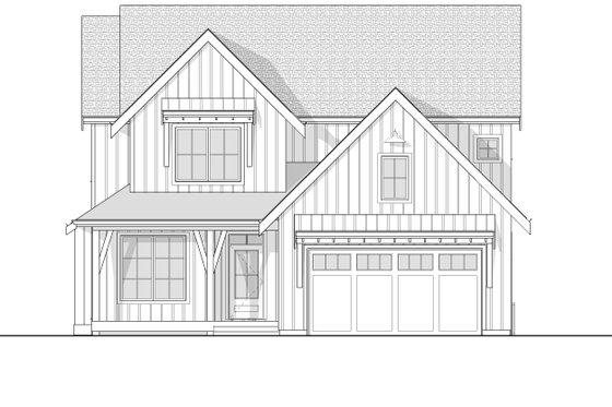 Exterior - Front Elevation 3 for Farmhouse House Plan #1114-14 - 4 bed, 2.5 bath