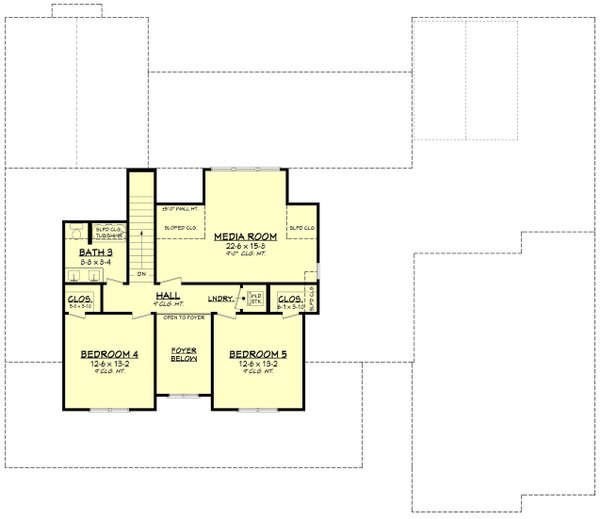 Dream House Plan - Floor Plan - Upper Floor for Farmhouse House Plan #430-399 - 5 bed, 3.5 bath