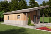 Contemporary Style House Plan - 1 Beds 1 Baths 593 Sq/Ft Plan #1106-183 Exterior 