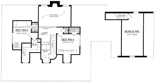 House Plan Design - Country Floor Plan - Upper Floor Plan #40-340