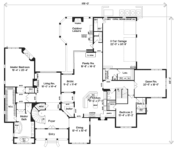 Mediterranean Style House Plan - 5 Beds 6.5 Baths 6534 Sq/Ft Plan #135 ...