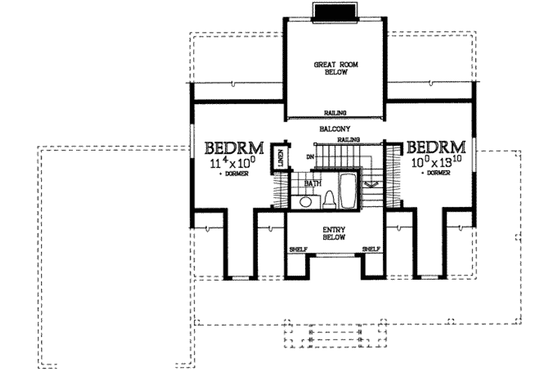 Home Plan - Floor Plan - Upper Floor for Traditional House Plan #72-470 - 3 bed, 2.5 bath