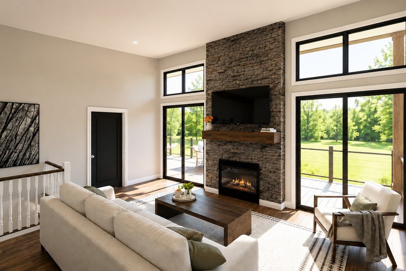 Architectural House Design - Interior - Family Room 2 for Contemporary House Plan #1064-490 - 2 bed, 2.5 bath