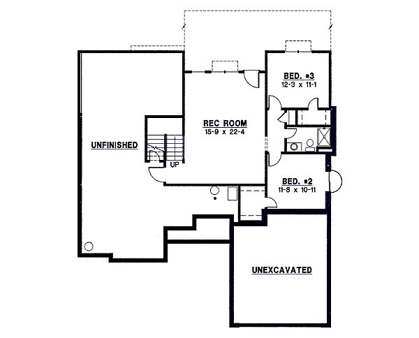 Traditional Floor Plan - Lower Floor Plan #67-841