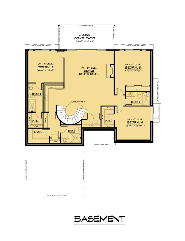 Architectural House Design - Contemporary Floor Plan - Lower Floor Plan #1066-194