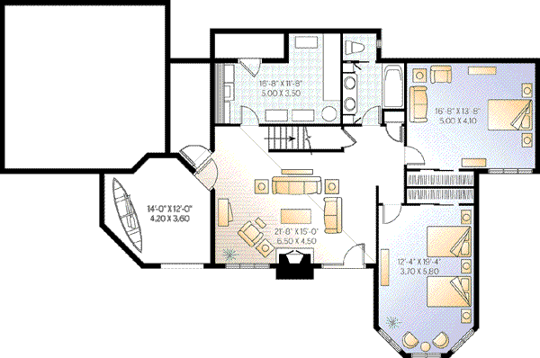 Dream House Plan - Traditional Floor Plan - Lower Floor Plan #23-387